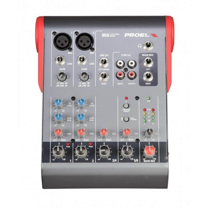 Mixer audio 2 intrari mic+2 stereo Proel MI6 Fata