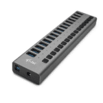 Hub USB pentru Audio Ghid Turistic AM02 cu 16 Porturi, USB 3.0 și Adaptor de Alimentare de 90W